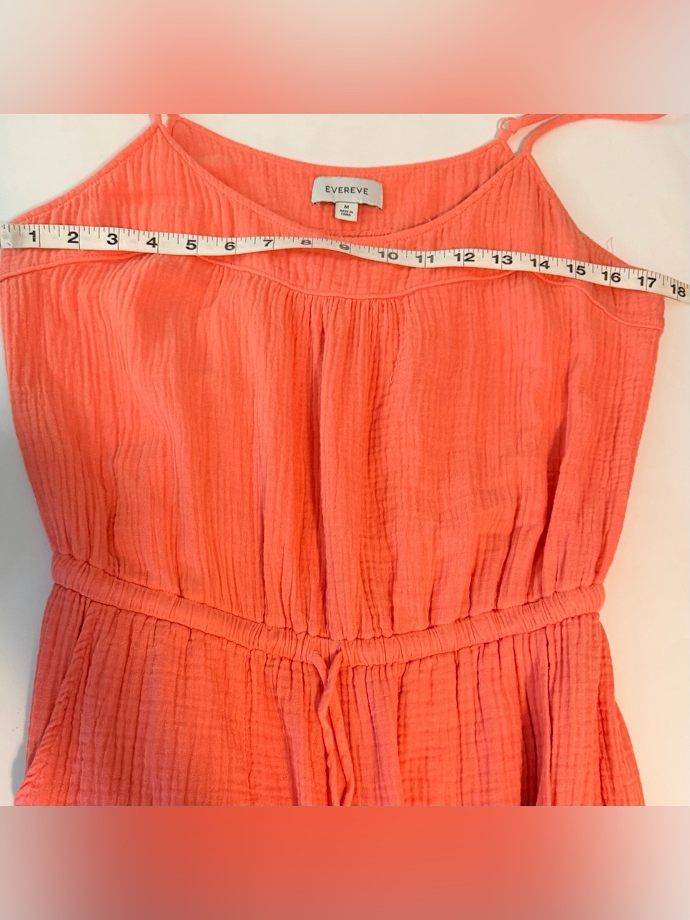 Evereve Gemma Cotton Gauze Jumpsuit Coral Pink Size Medium - Picture 9 of 9